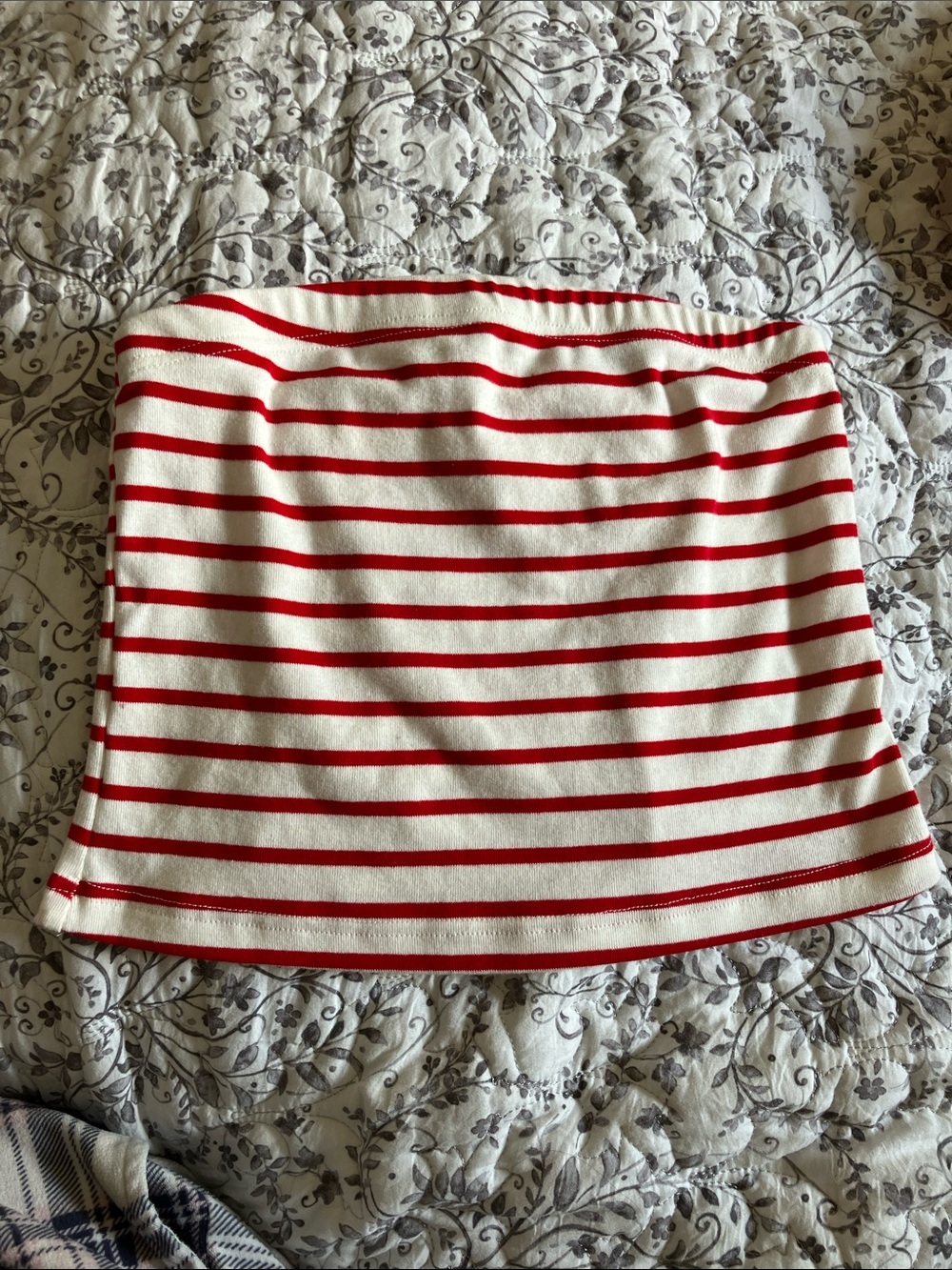 Lizard Thicket Red and White Striped Tube Mini Skirt
